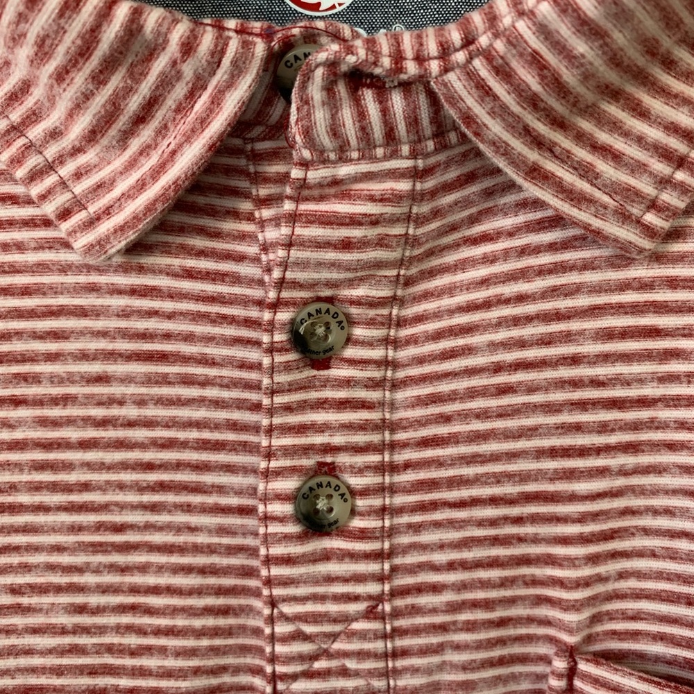 Men’s Canada Weather Gear Red Rock Stripe Pocket Supreme Soft Polo - Picture 3 of 9